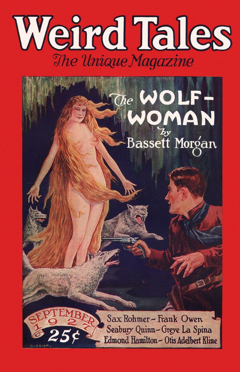 Wolf-Woman Cover, Weird Tales September 1927 by C.C. Senf