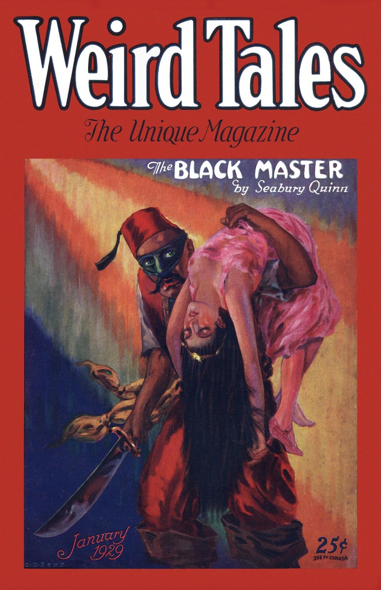 Weird Tales Jan 1929 – The Black Master by Seabury Quinn Cover Art