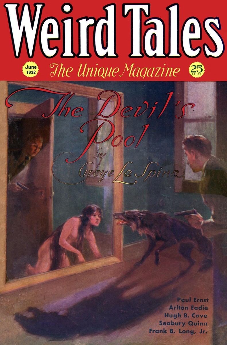 Weird Tales June 1932 – The Devil's Pool Werewolf Attack Cover