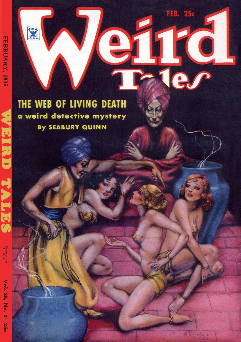 Weird Tales Feb 1935 – Web of Living Death by Margaret Brundage
