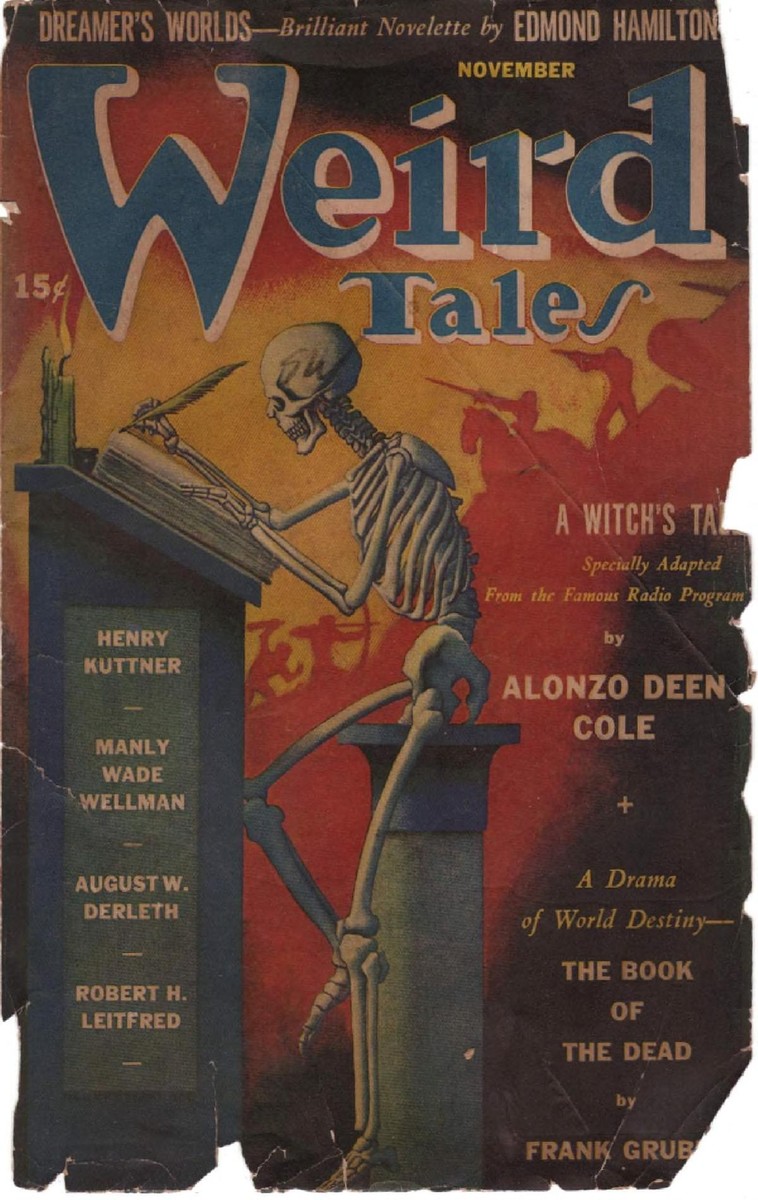 Weird Tales Nov 1940 – Skeleton Scribe Cover, Vol. 36 No. 2