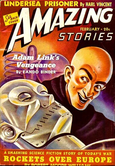 Adam Link's Vengeance – Amazing Stories Feb 1940 Robot Cover