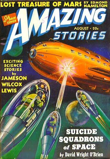 Amazing Stories August 1940 – Suicide Squadrons of Space Combat Cover