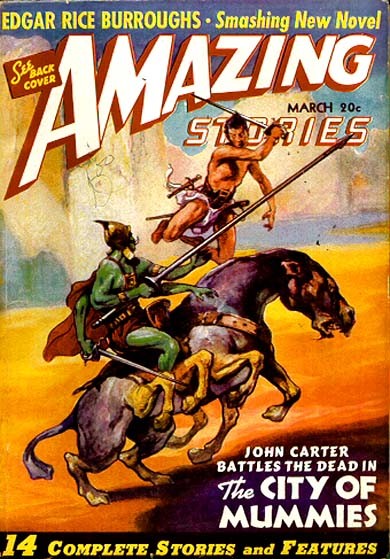 John Carter Battles the Dead: Amazing Stories March 1941 Cover