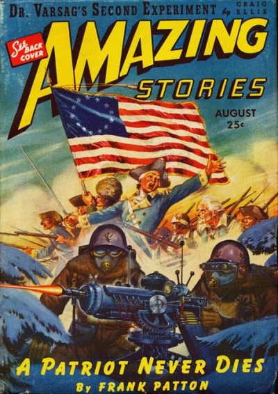 Amazing Stories Aug 1942 – 'A Patriot Never Dies' Time-War Cover