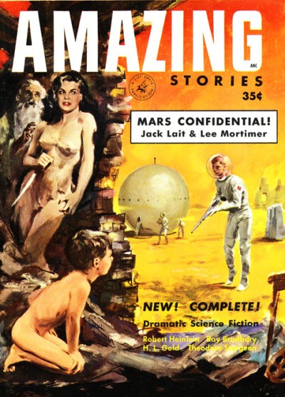 Amazing Stories Apr-May 1953 — Mars Confidential Cover Art