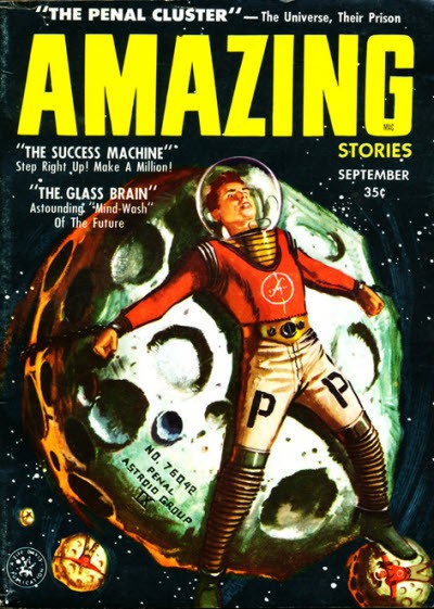 Amazing Stories September 1958 Penal Asteroid Prisoner in Space Cover