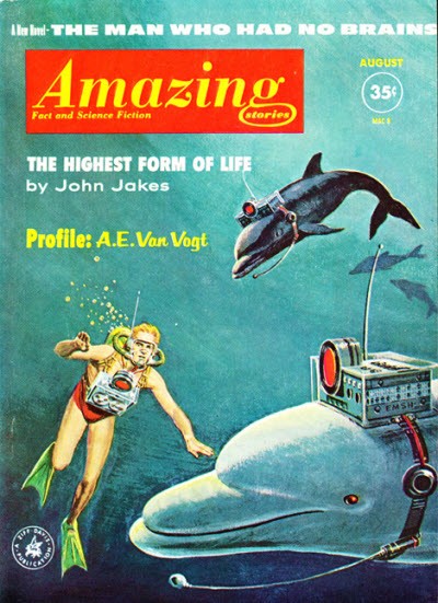 Amazing Stories Aug 1963 – Aquanaut Encounters Cybernetic Dolphins