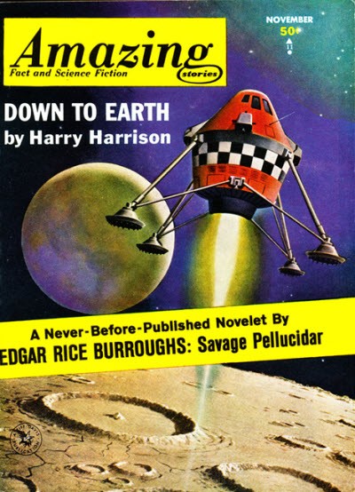 Amazing Stories Nov 1963 Lunar Lander Cover – Harry Harrison