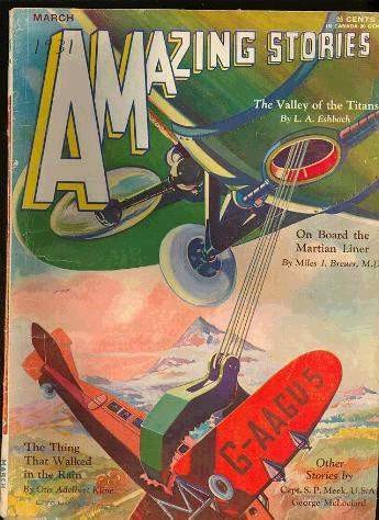 Amazing Stories March 1931 – Aerial Dogfight Over Martian Skies Cover