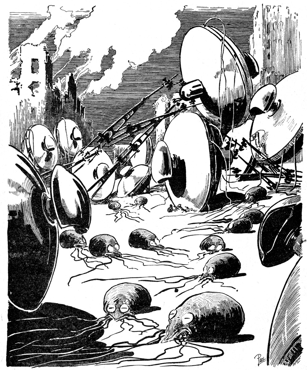 Frank R. Paul's Dying Martians, Amazing Stories 'War of the Worlds' 1927