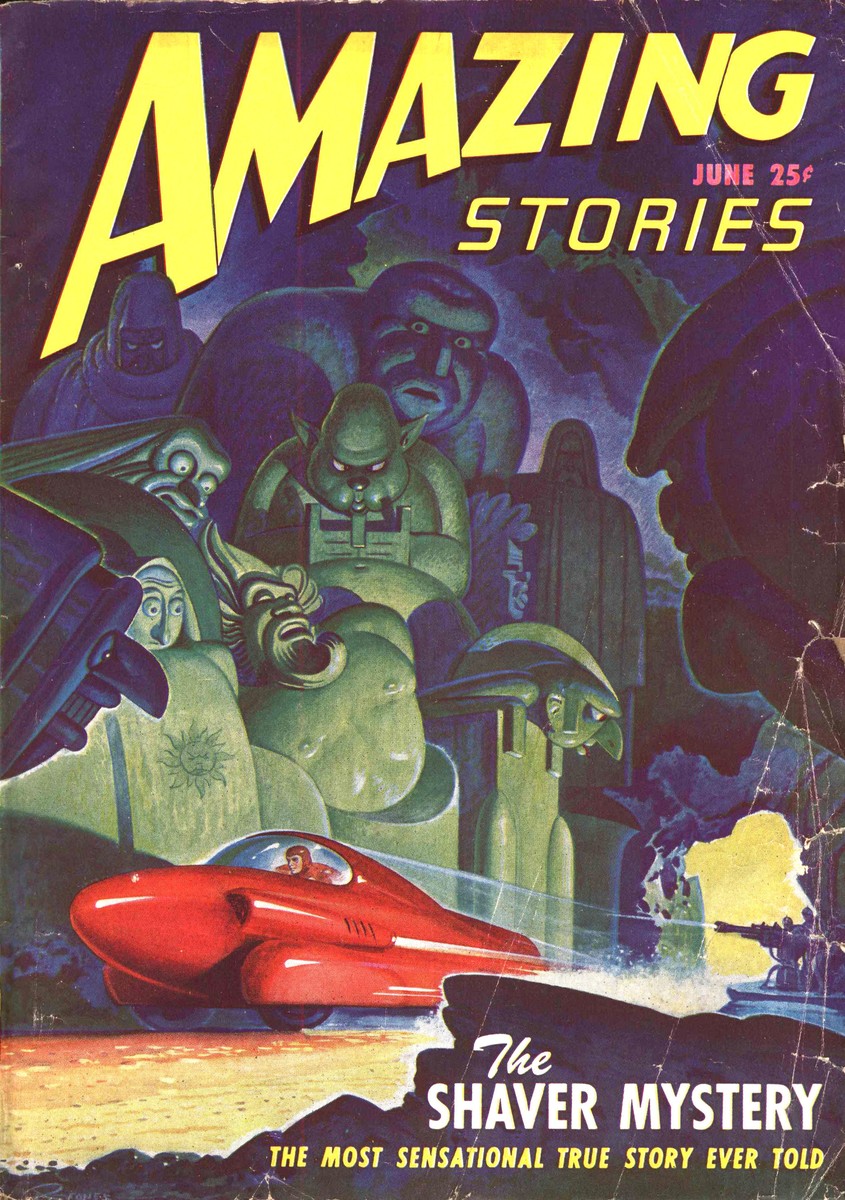 Amazing Stories June 1947 – The Shaver Mystery Underground Dero Cave Cover