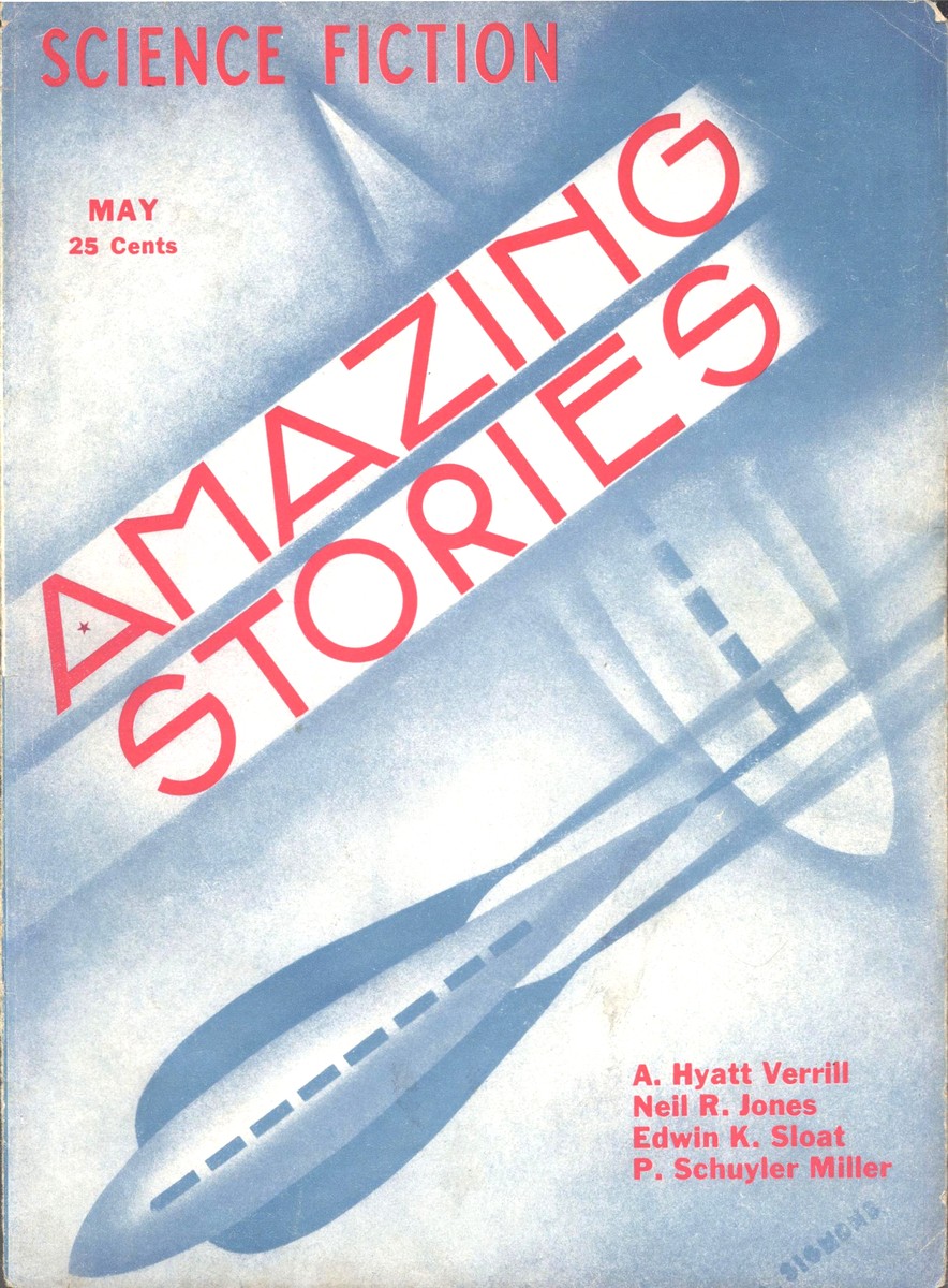 Amazing Stories May 1933 – Streamlined Rocket Ship Blueprint Cover