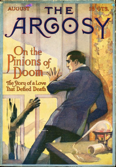 The Argosy August 1920s 'On the Pinions of Doom' Supernatural Horror Cover