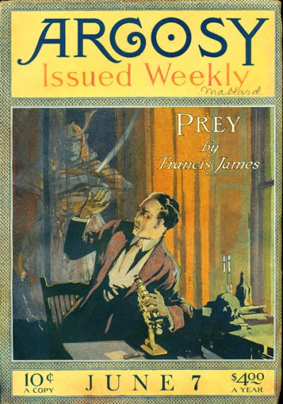 Argosy Weekly 'Prey' Cover – Scientist Stalked by Phantom, June 1919