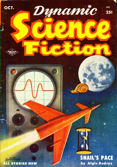 Dynamic Science Fiction Oct 1952 – Snail's Pace Rocket Cover by Alex Schomburg