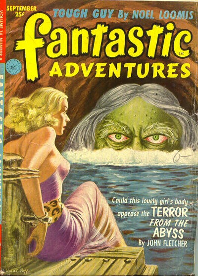Terror From the Abyss – Fantastic Adventures Sept 1952 Sea Monster Cover