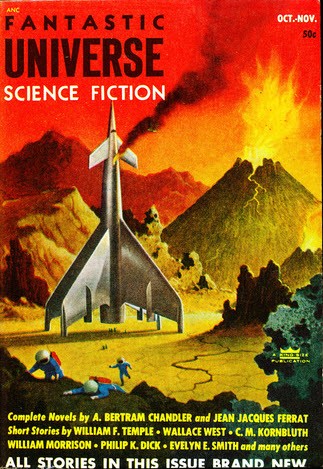 Rocket Escape from Volcanic Alien World, Fantastic Universe Oct-Nov 1953