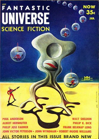 Fantastic Universe Sci-Fi Jan Issue: Alien Blob & Space Bubbles Cover