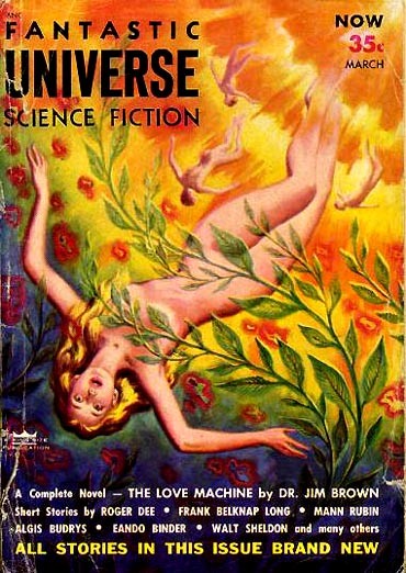 Fantastic Universe Science Fiction March 1956 – Woman in Floral Cosmos