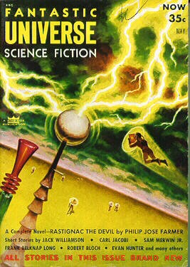 Fantastic Universe Science Fiction May 1954 – Electric Chaos Cover Art