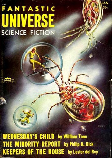 Emsh's Microscopic Horror: Fantastic Universe Sci-Fi Cover, Jan 1957