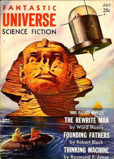 Fantastic Universe July 1956 — Flying Saucer Over the Sphinx