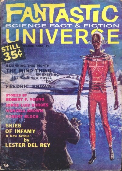 Fantastic Universe March 1960 – Alien Encounter for Fredric Brown's The Mind Thing