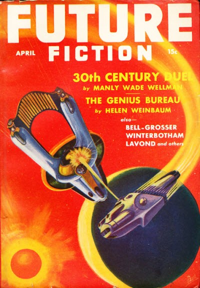 Frank R. Paul Space Duel Cover, Future Fiction April 1941