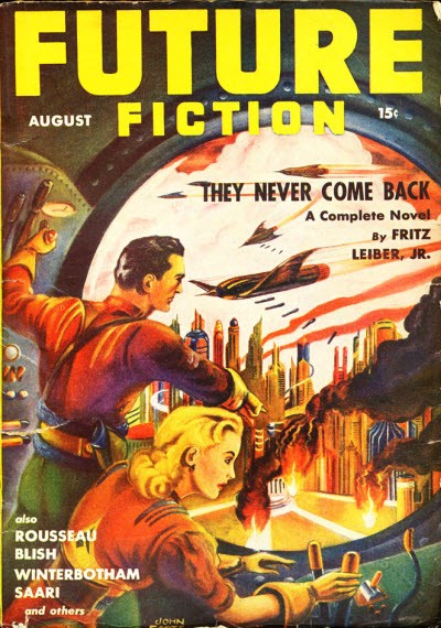 Future Fiction August 1941: City Under Attack, Fritz Leiber Cover