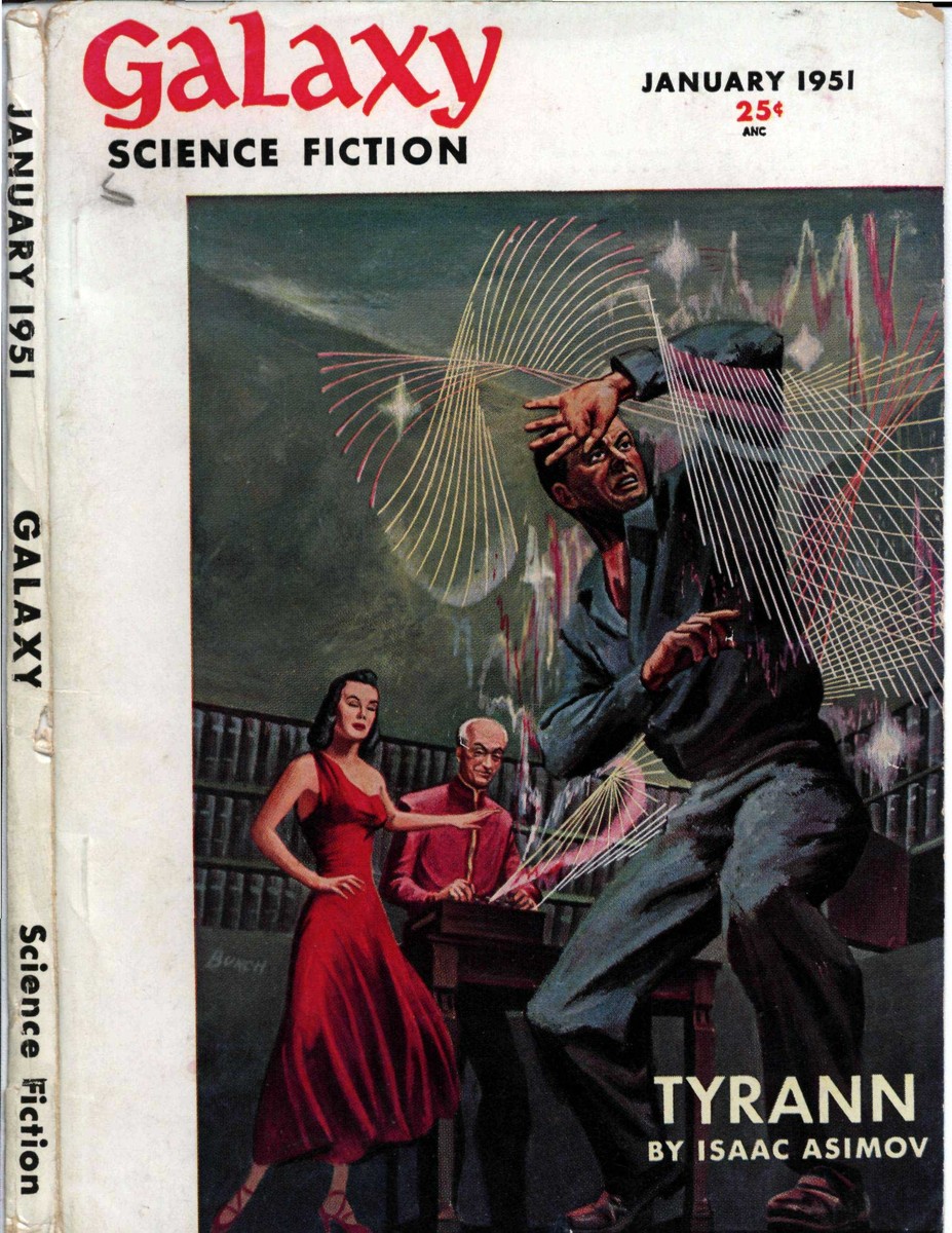 Galaxy Science Fiction Jan 1951 – Isaac Asimov's Tyrann Psychic Energy Cover