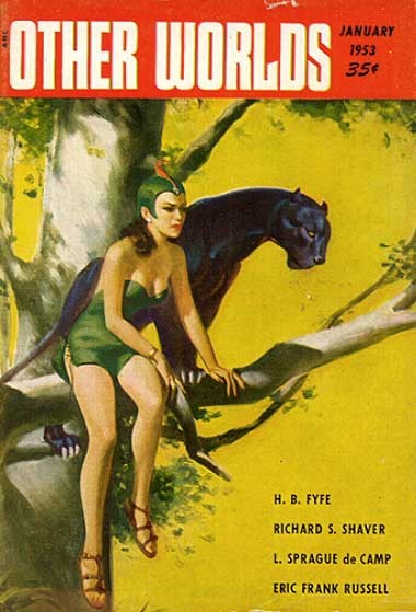 Jungle Cat Woman: Other Worlds Magazine Cover, January 1953