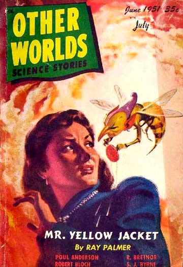 Giant Wasp Menace: Other Worlds Science Stories Cover, June/July 1951