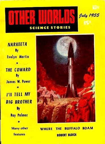 Rocket Launch on Alien World, Other Worlds Science Stories July 1955