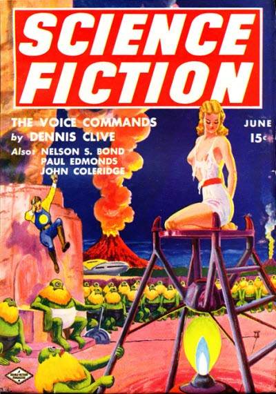 Giant Woman Captive & Frog Aliens: Science Fiction Magazine June 1940