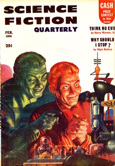Sinister Scientists Over Glowing Controls, Science Fiction Quarterly Feb 1956