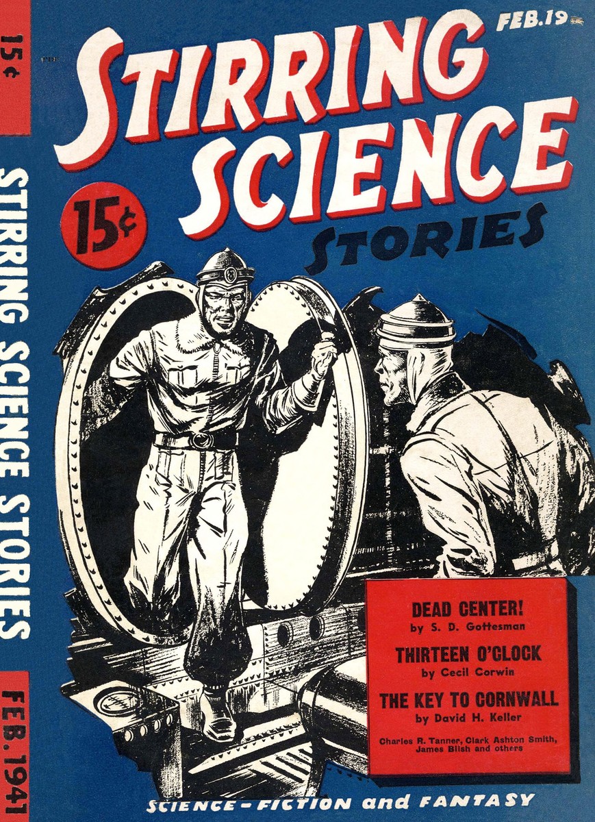 Stirring Science Stories Feb 1941 – Time Portal Confrontation Cover