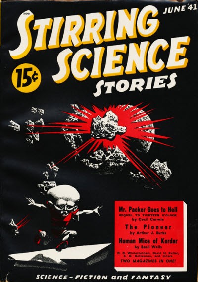 Stirring Science Stories June 1941 — Skull Meteor Explosion Cover