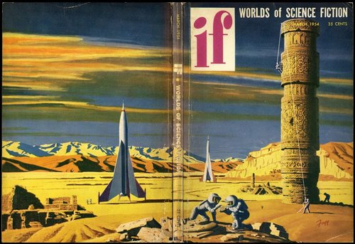 IF Worlds of Science Fiction March 1954 — Astronauts at Ancient Alien Ruins