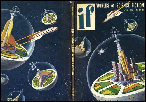 IF Worlds of Science Fiction April 1954 — Bubble Worlds in Deep Space