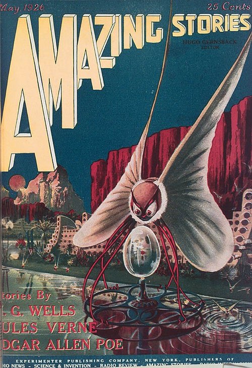 Frank R. Paul's Giant Martian Moth-Creature, Amazing Stories May 1926