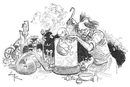 Mad Scientist Synthesizes Artificial Life in Laboratory Vat, c.1880s