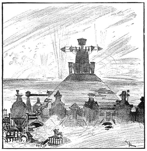 Albert Robida's Electric City Under Siege — La Vie Électrique, 1892