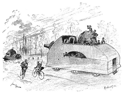 Albert Robida's Armored War Machines, La Vie Électrique (c.1890)