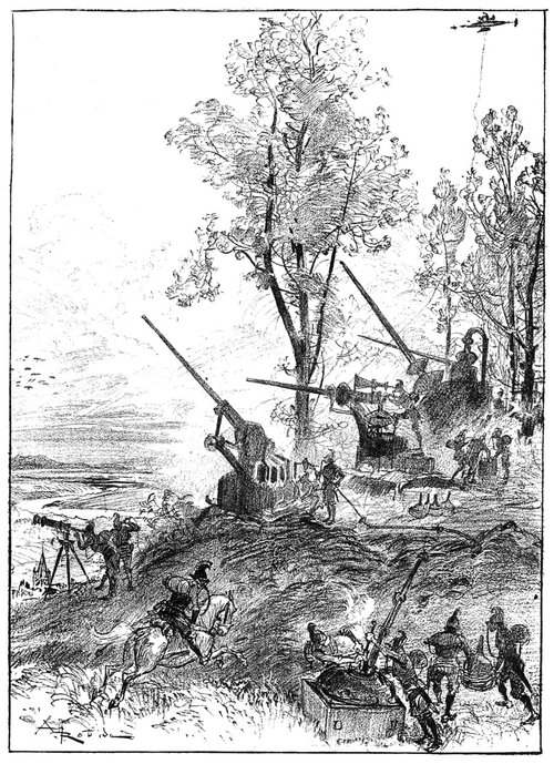 Albert Robida's Electric War Artillery — La Vie Électrique 1892