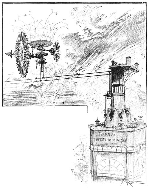 Albert Robida's Bureau Météorologique — La Vie Électrique, c.1890