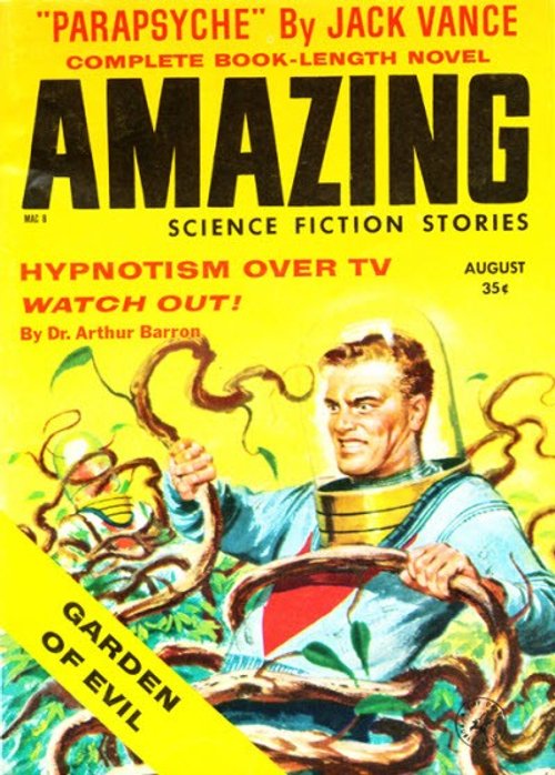 Amazing Stories August 1958 'Garden of Evil' Tentacle Attack Cover
