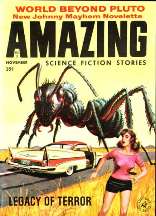 Giant Mutant Ant Terrorizes Woman on Highway – Amazing Stories Nov 1958