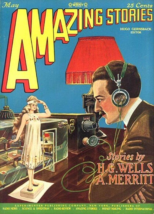 Amazing Stories May 1927 — Televised Woman Teleportation Cover