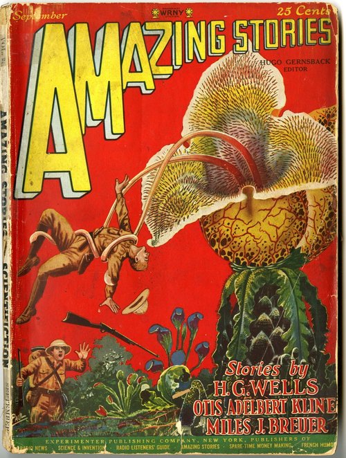 Frank R. Paul's Man-Eating Plant Attack, Amazing Stories September 1927